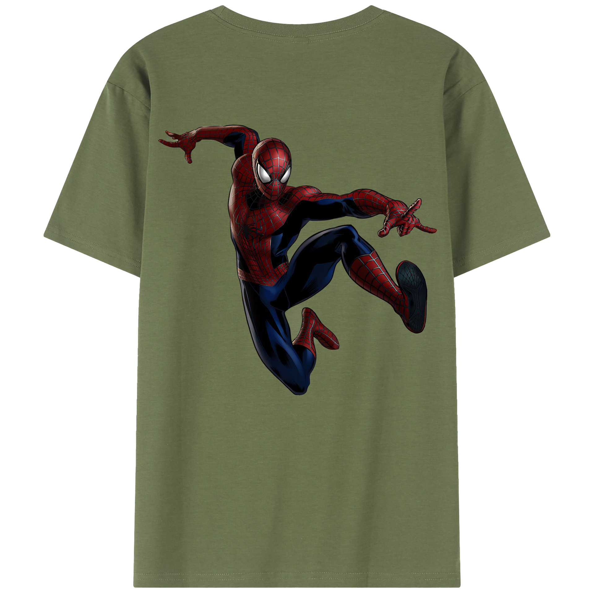 Spider Man スパイダーマン 綿100％半袖Tシャツ（背面プリント）